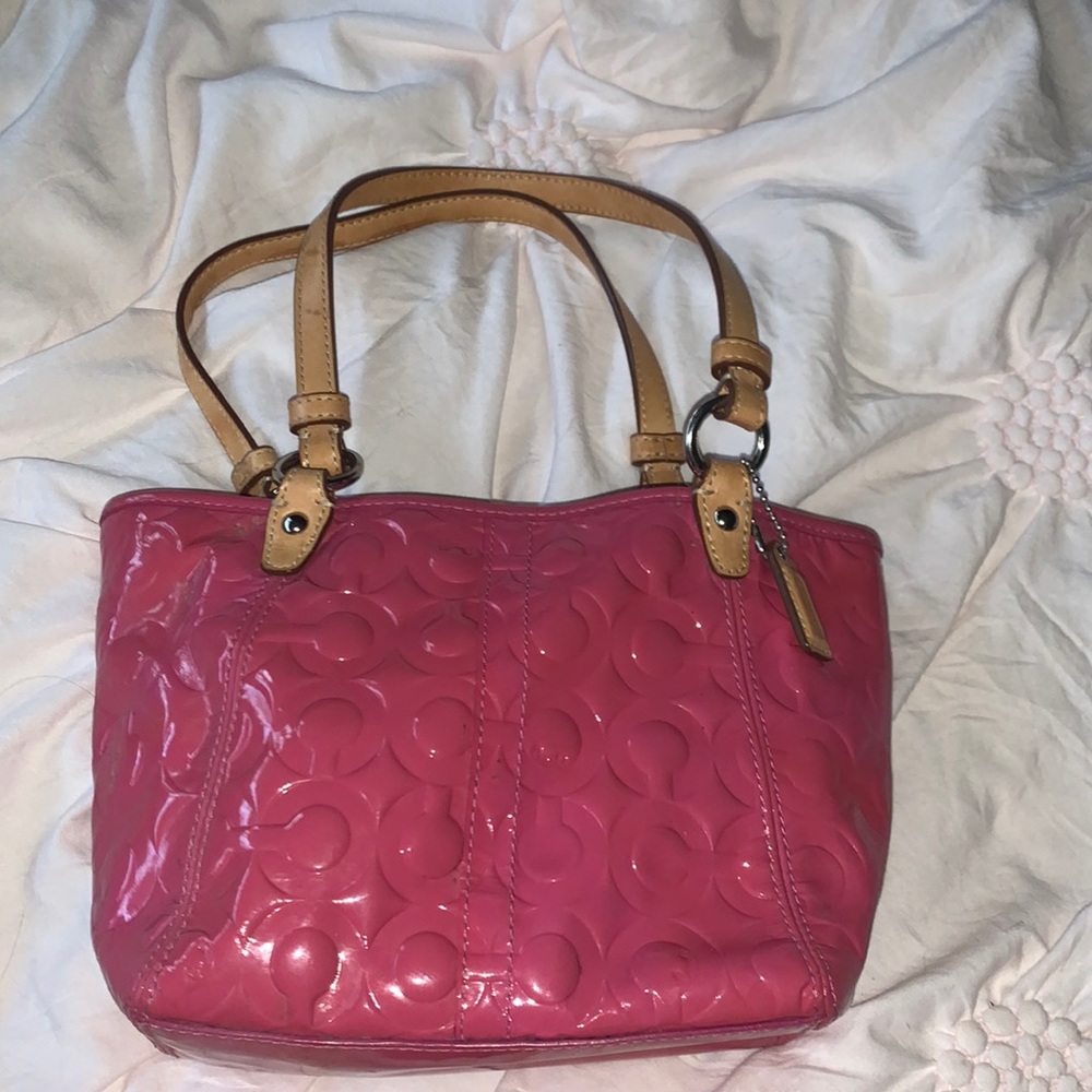 Pink Coach Hand Tote